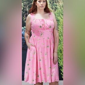 NWT Disney Sleeping Beauty Aurora floral AOP tank midi dress size 3X